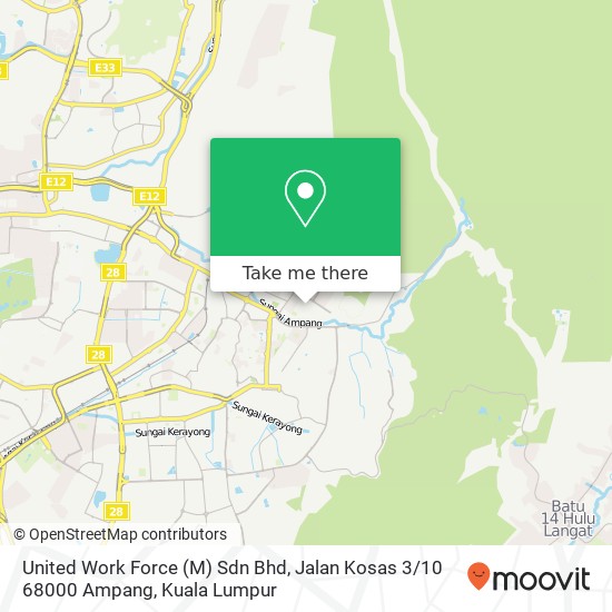 United Work Force (M) Sdn Bhd, Jalan Kosas 3 / 10 68000 Ampang map