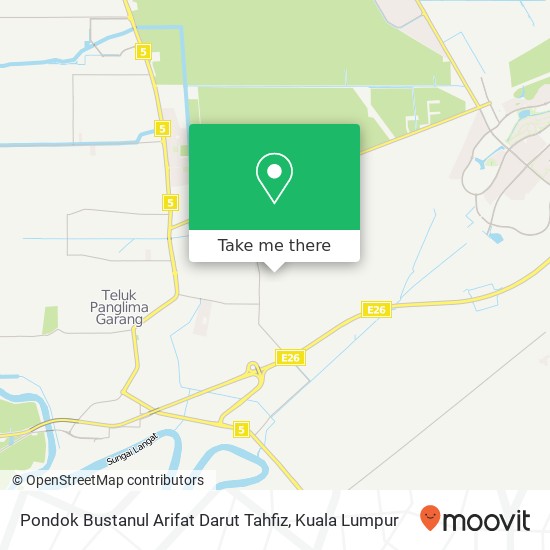 Pondok Bustanul Arifat Darut Tahfiz, Jalan Siantan 42500 Telok Panglima Garang map
