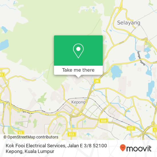 Kok Fooi Electrical Services, Jalan E 3 / 8 52100 Kepong map