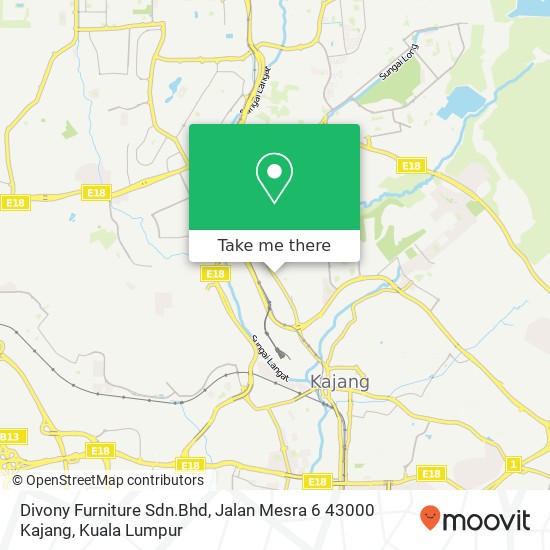 Peta Divony Furniture Sdn.Bhd, Jalan Mesra 6 43000 Kajang