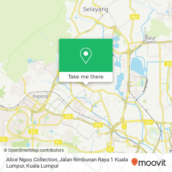 Alice Ngoo Collection, Jalan Rimbunan Raya 1 Kuala Lumpur map