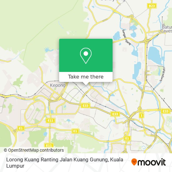 Lorong Kuang Ranting Jalan Kuang Gunung map