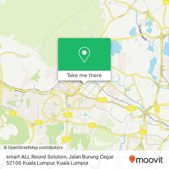 Peta smart ALL Round Solution, Jalan Burung Cegar 52100 Kuala Lumpur