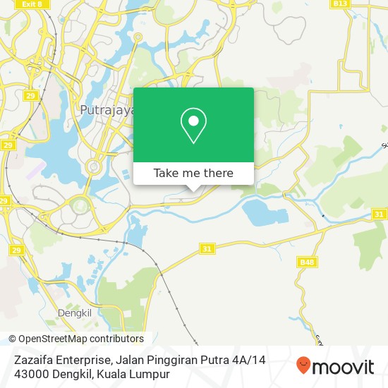 Zazaifa Enterprise, Jalan Pinggiran Putra 4A / 14 43000 Dengkil map