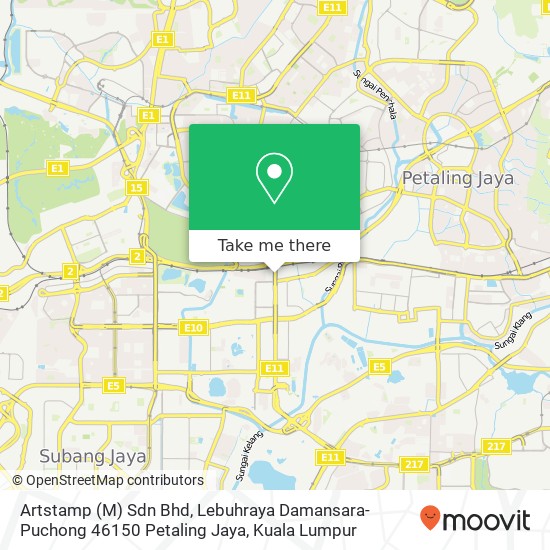 Artstamp (M) Sdn Bhd, Lebuhraya Damansara-Puchong 46150 Petaling Jaya map