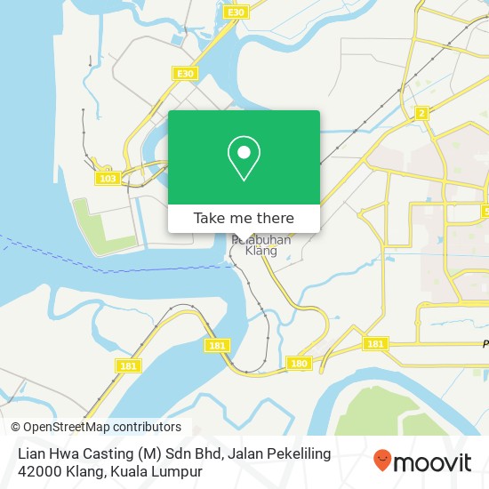 Peta Lian Hwa Casting (M) Sdn Bhd, Jalan Pekeliling 42000 Klang