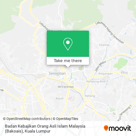 Badan Kebajikan Orang Asli Islam Malaysia (Bakoais) map