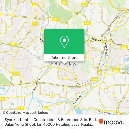 Syarikat Kimtee Construction & Enterprise Sdn. Bhd., Jalan Yong Shook Lin 46200 Petaling Jaya map