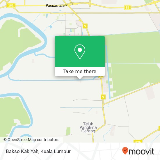 Peta Bakso Kak Yah, Jalan Batu 8 42500 Telok Panglima Garang