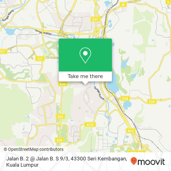 Jalan B. 2 @ Jalan B. S 9 / 3, 43300 Seri Kembangan map