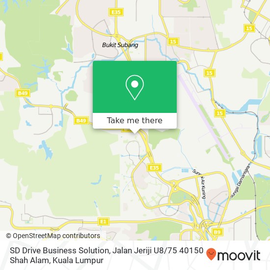 SD Drive Business Solution, Jalan Jeriji U8 / 75 40150 Shah Alam map