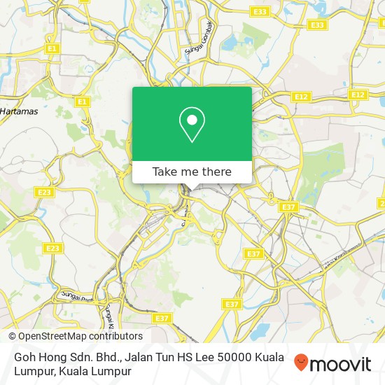 Goh Hong Sdn. Bhd., Jalan Tun HS Lee 50000 Kuala Lumpur map