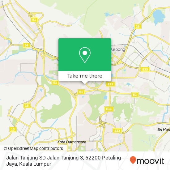 Peta Jalan Tanjung SD Jalan Tanjung 3, 52200 Petaling Jaya