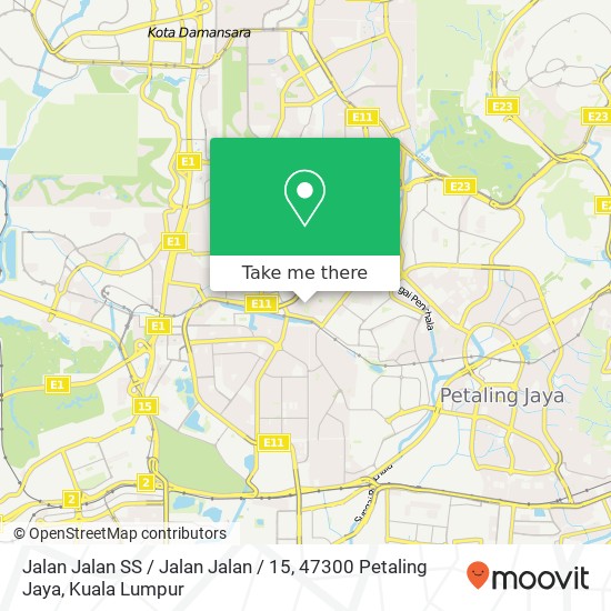 Peta Jalan Jalan SS / Jalan Jalan / 15, 47300 Petaling Jaya