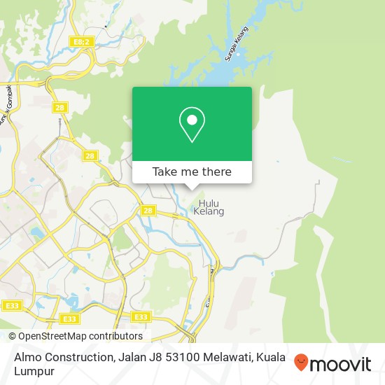 Peta Almo Construction, Jalan J8 53100 Melawati