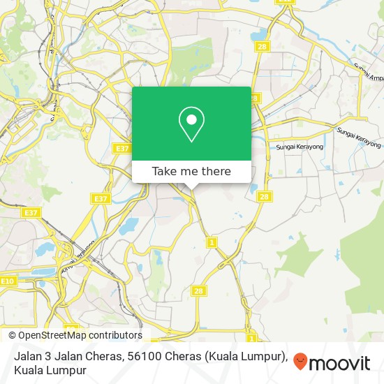 Peta Jalan 3 Jalan Cheras, 56100 Cheras (Kuala Lumpur)