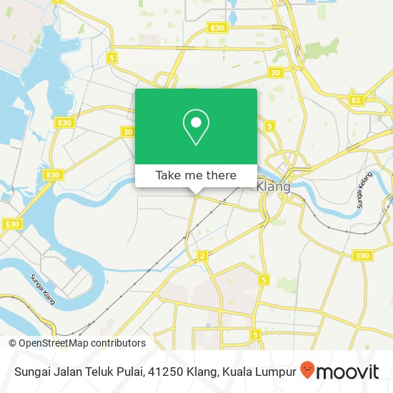 Peta Sungai Jalan Teluk Pulai, 41250 Klang