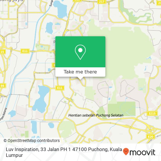 Peta Luv Inspiration, 33 Jalan PH 1 47100 Puchong