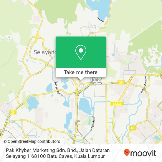 Peta Pak Khyber Marketing Sdn. Bhd., Jalan Dataran Selayang 1 68100 Batu Caves