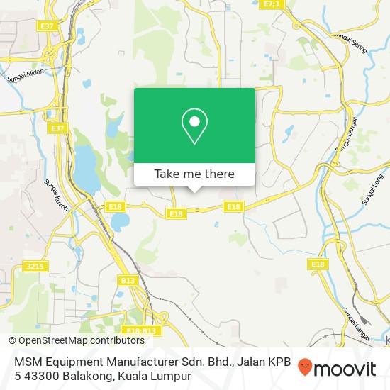 MSM Equipment Manufacturer Sdn. Bhd., Jalan KPB 5 43300 Balakong map