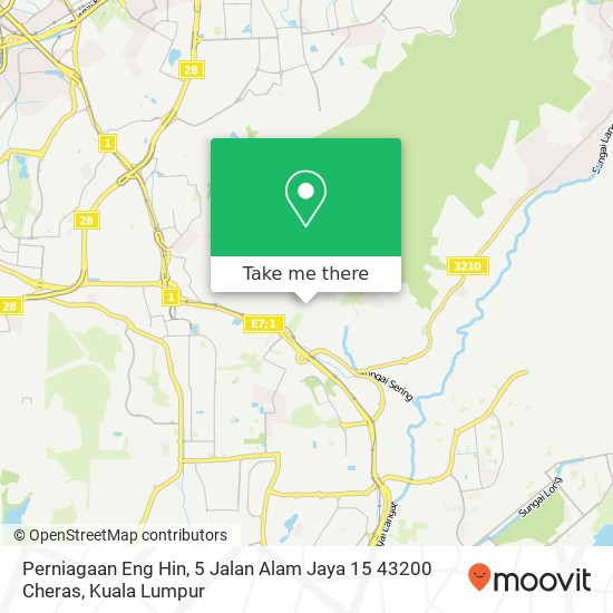 Perniagaan Eng Hin, 5 Jalan Alam Jaya 15 43200 Cheras map