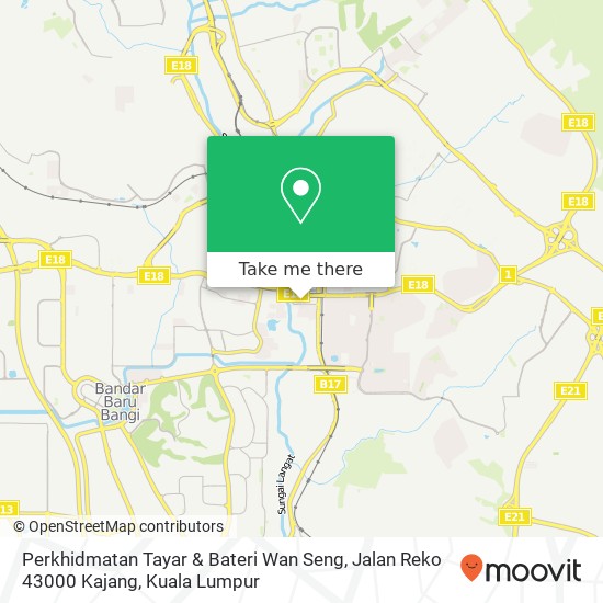 Perkhidmatan Tayar & Bateri Wan Seng, Jalan Reko 43000 Kajang map