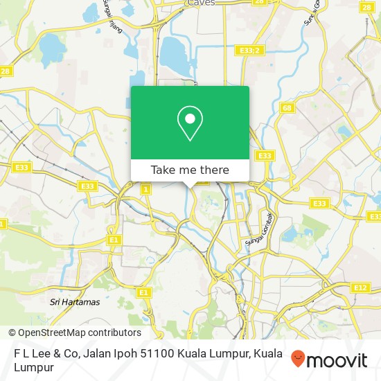 Peta F L Lee & Co, Jalan Ipoh 51100 Kuala Lumpur