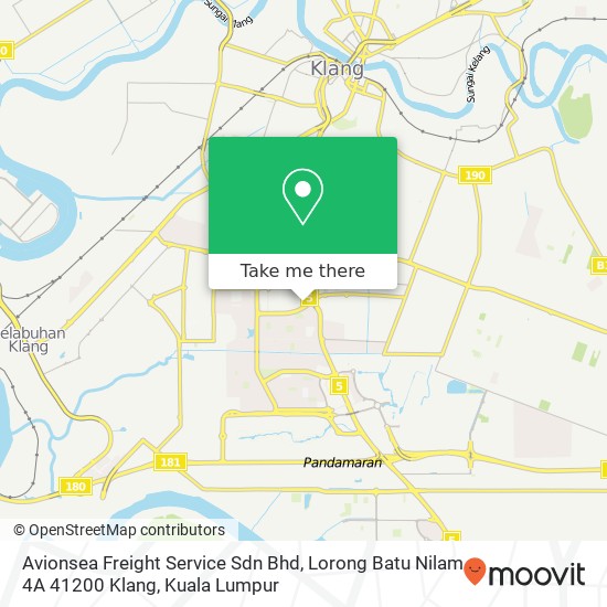 Avionsea Freight Service Sdn Bhd, Lorong Batu Nilam 4A 41200 Klang map