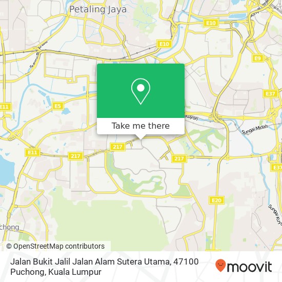 Peta Jalan Bukit Jalil Jalan Alam Sutera Utama, 47100 Puchong