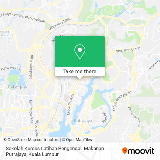 Peta Sekolah Kursus Latihan Pengendali Makanan Putrajaya