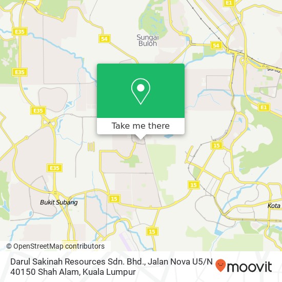 Darul Sakinah Resources Sdn. Bhd., Jalan Nova U5 / N 40150 Shah Alam map