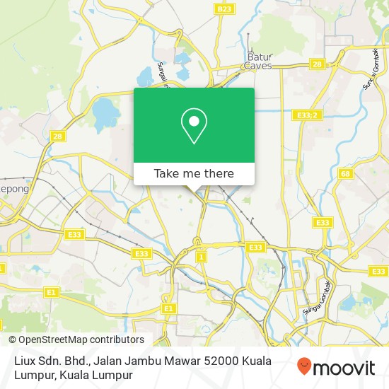 Liux Sdn. Bhd., Jalan Jambu Mawar 52000 Kuala Lumpur map
