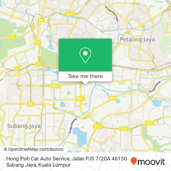 Peta Hong Poh Car Auto Service, Jalan PJS 7 / 20A 46150 Subang Jaya