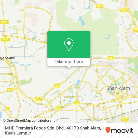 Peta MHD Premiera Foods Sdn. Bhd., 40170 Shah Alam