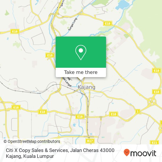 Peta Citi X Copy Sales & Services, Jalan Cheras 43000 Kajang
