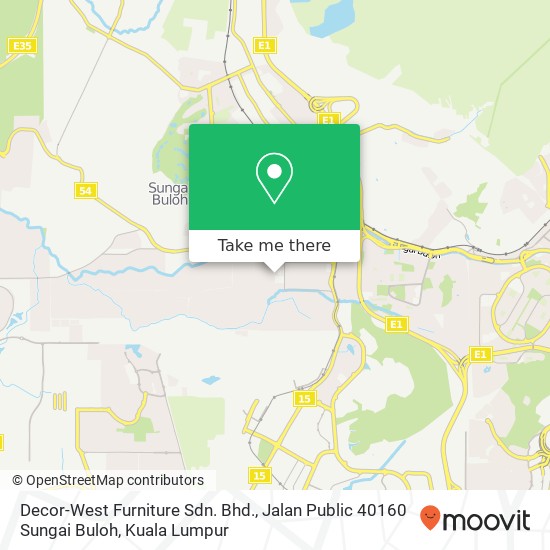 Decor-West Furniture Sdn. Bhd., Jalan Public 40160 Sungai Buloh map