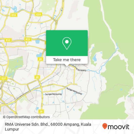 RMA Universe Sdn. Bhd., 68000 Ampang map