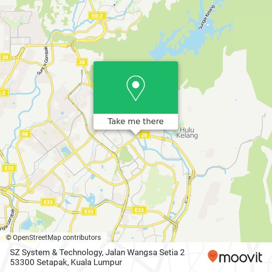 Peta SZ System & Technology, Jalan Wangsa Setia 2 53300 Setapak