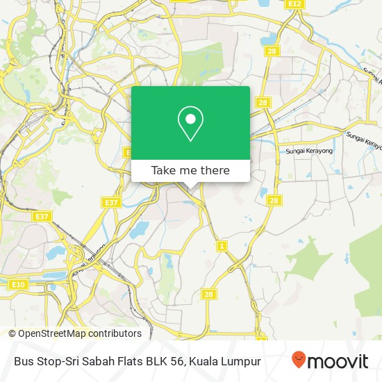 Peta Bus Stop-Sri Sabah Flats BLK 56