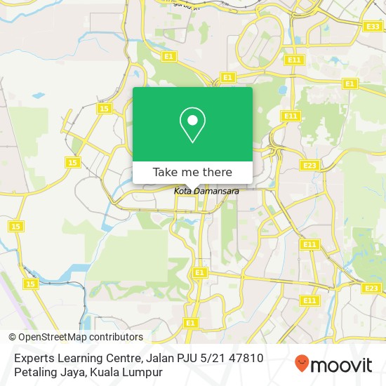 Peta Experts Learning Centre, Jalan PJU 5 / 21 47810 Petaling Jaya