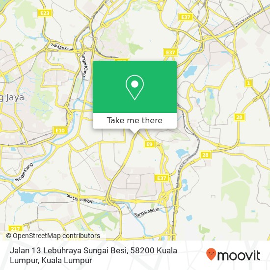 Peta Jalan 13 Lebuhraya Sungai Besi, 58200 Kuala Lumpur