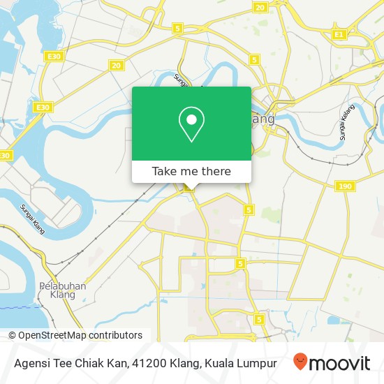 Peta Agensi Tee Chiak Kan, 41200 Klang