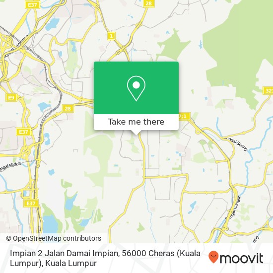 Peta Impian 2 Jalan Damai Impian, 56000 Cheras (Kuala Lumpur)