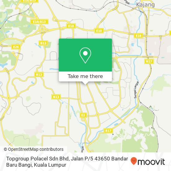 Peta Topgroup Polacel Sdn Bhd, Jalan P / 5 43650 Bandar Baru Bangi