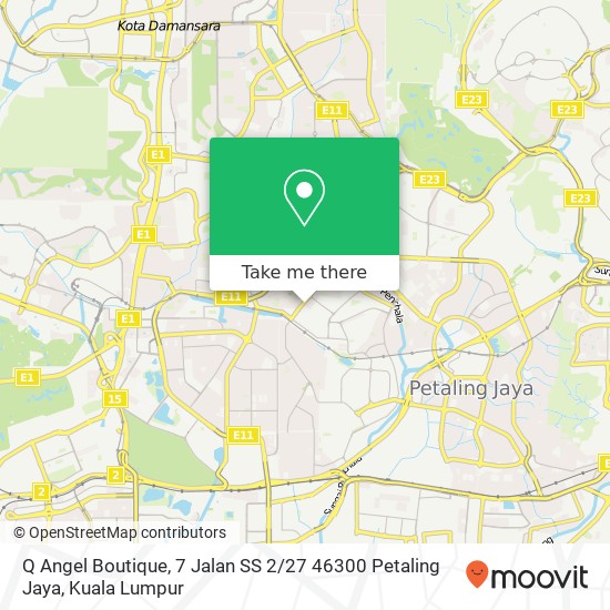 Q Angel Boutique, 7 Jalan SS 2 / 27 46300 Petaling Jaya map