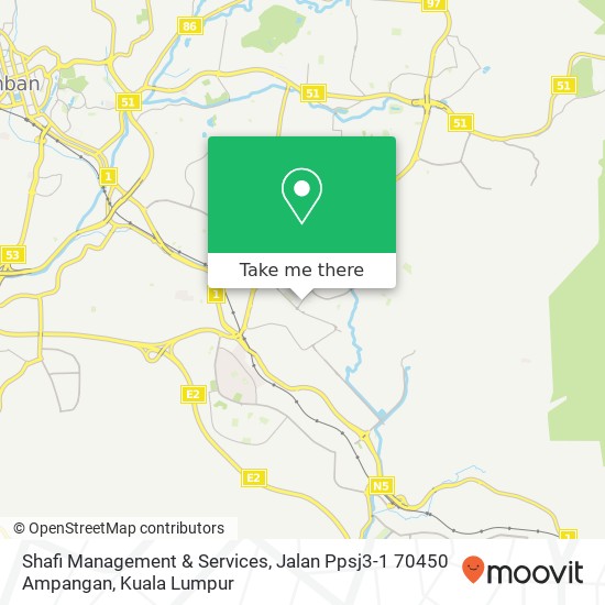 Peta Shafi Management & Services, Jalan Ppsj3-1 70450 Ampangan