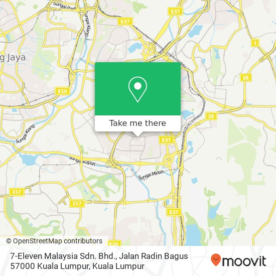 Peta 7-Eleven Malaysia Sdn. Bhd., Jalan Radin Bagus 57000 Kuala Lumpur