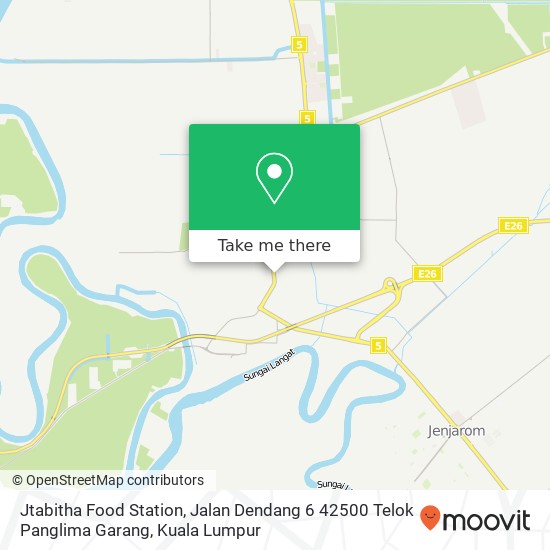 Peta Jtabitha Food Station, Jalan Dendang 6 42500 Telok Panglima Garang