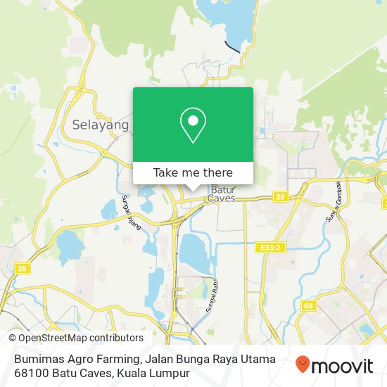 Peta Bumimas Agro Farming, Jalan Bunga Raya Utama 68100 Batu Caves