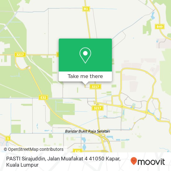 Peta PASTI Sirajuddin, Jalan Muafakat 4 41050 Kapar